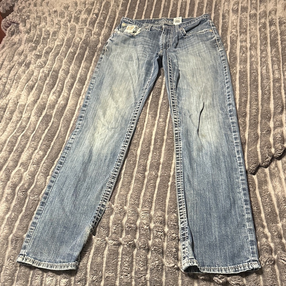 Cinch white label distressed Classic Blue Denim Jeans